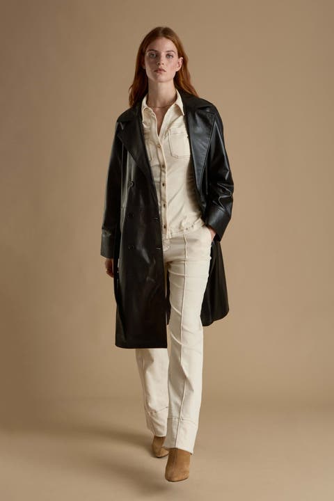 Sloane Leather Trench Coat