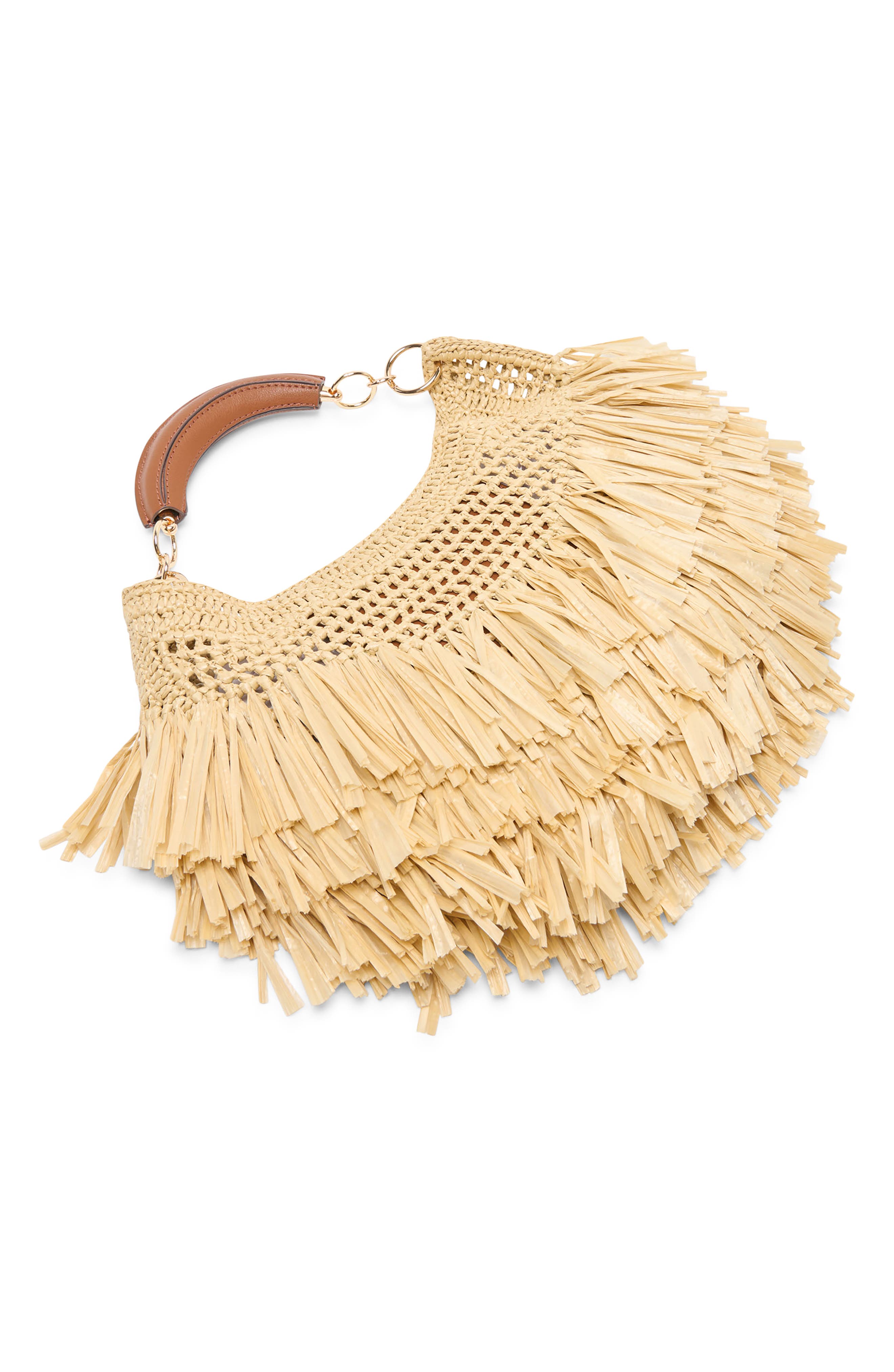 Dolce Vita Raffia Shoulder Bag, Alternate, color, Natural