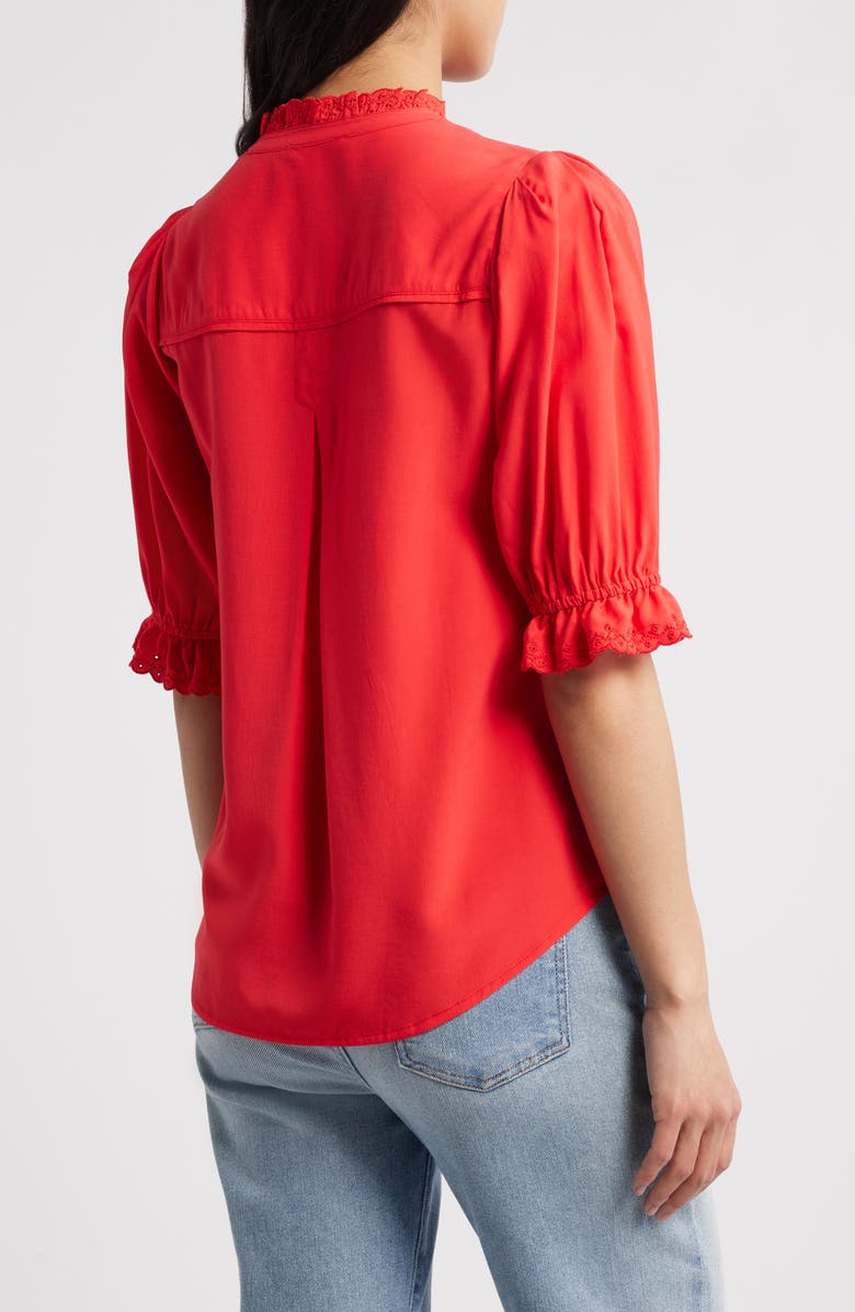 Wit
Wisdom Eyelet Accent Top, Alternate, color, Poppy Red