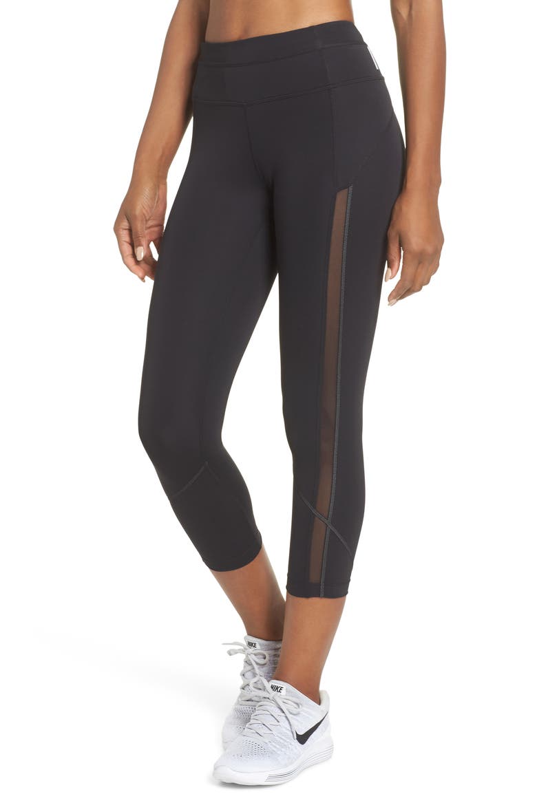 All In One Crop Leggings, Main, color, BLACK