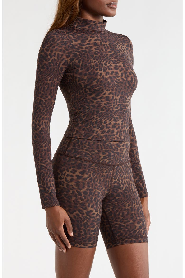 Leopard Print Long Sleeve Top, Alternate, color, CARIBOU LEOPARD