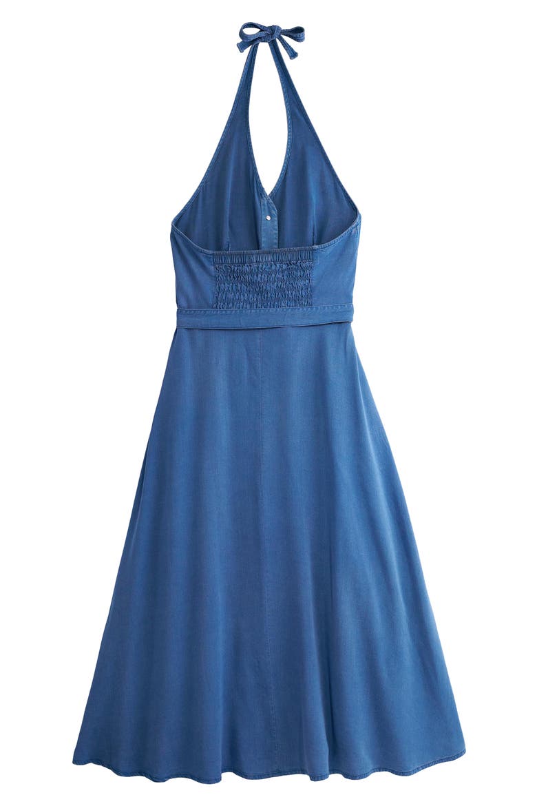 Belted Button Front Midi Dress, Alternate, color, CHAMBRAY