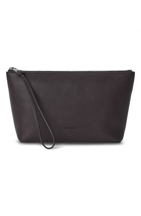 Small Zip Pebbled Leather Cosmetic Case