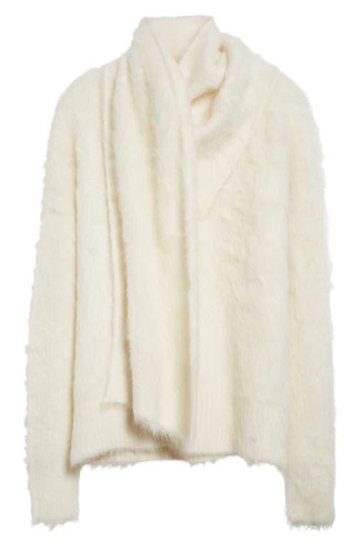 Totême Toteme Draped Scarf Alpaca Blend Funnel Neck Sweater In Ivory