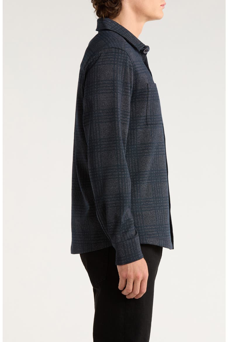 Upton Plaid Double Knit Overshirt, Alternate, color, NAVY
