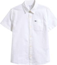 vineyard vines Kids' Short Sleeve Linen & Cotton Shirt