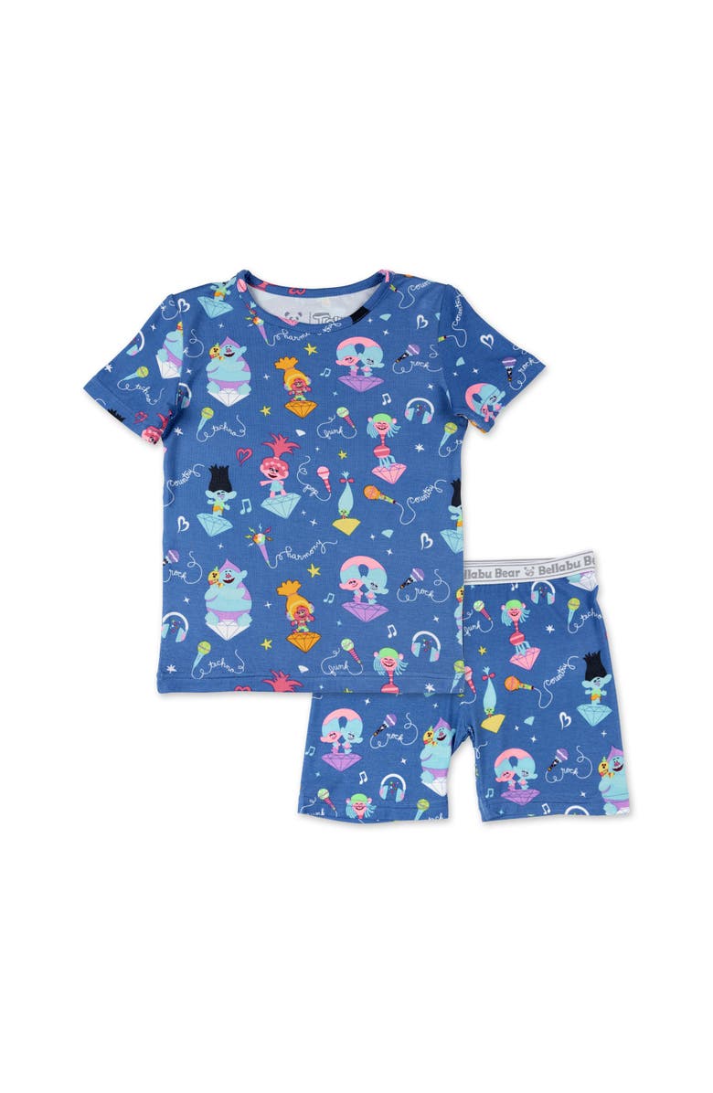 Bellabu Bear Trolls Music Kids 2-Piece Short Sleeve & Shorts Pajama Set, Main, color, Trolls Music