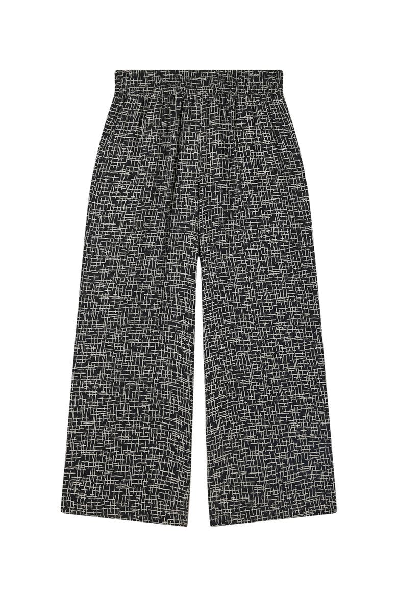 Woven Grid Crop Trouser, Alternate, color, Black/Multi