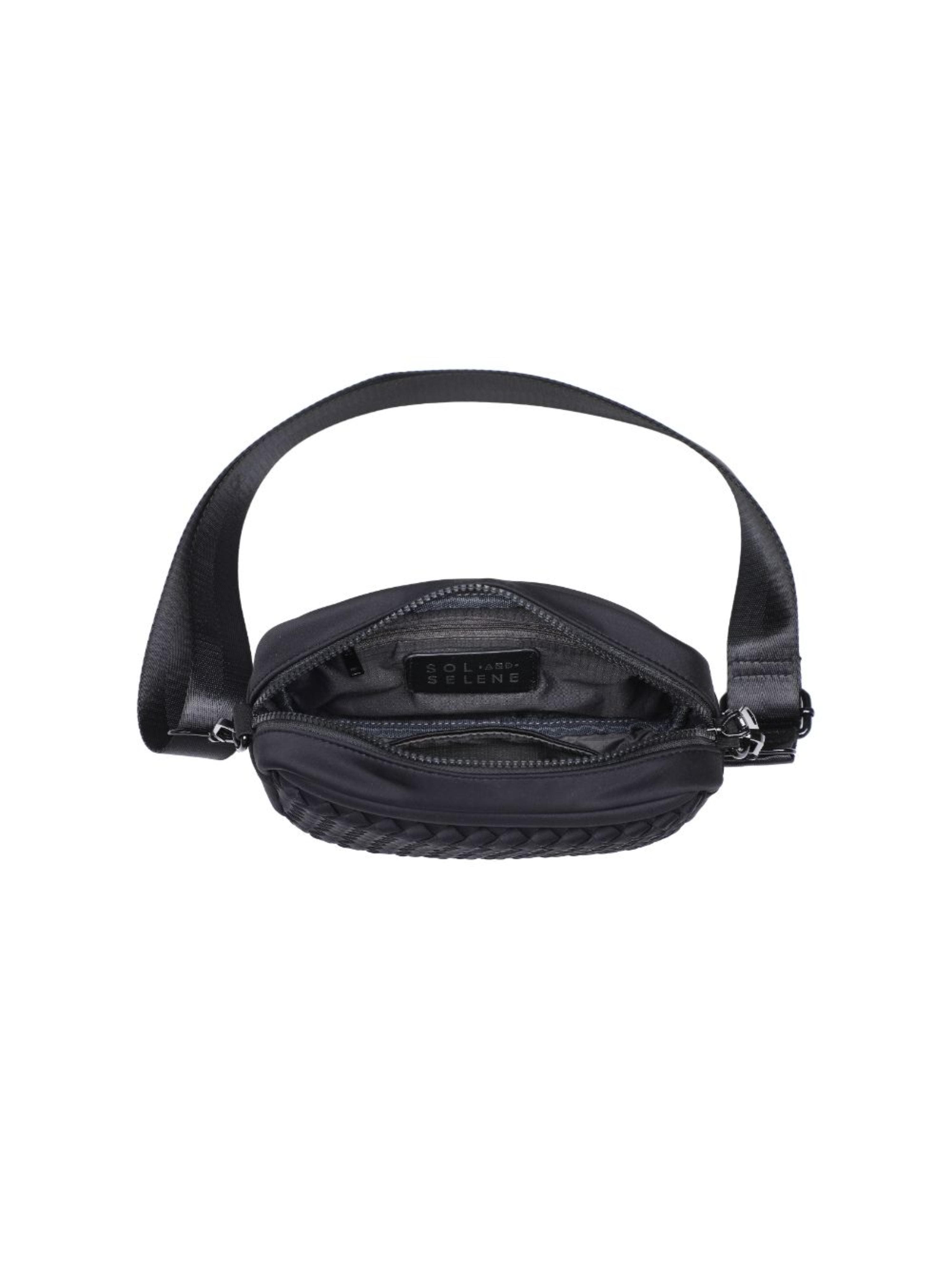 Sol and Selene Inspiration - Woven Neoprene Crossbody Bag, Alternate, color, Black