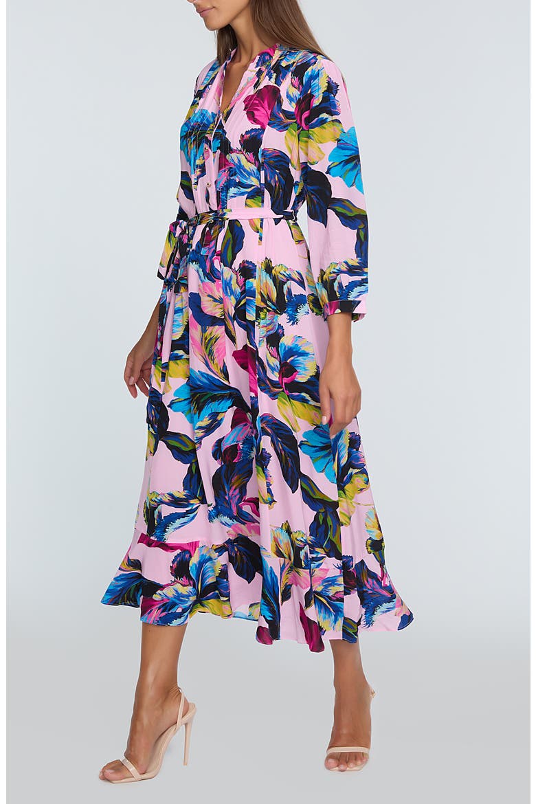The Mila Floral Midi Dress, Alternate, color, GARDEN PRINT