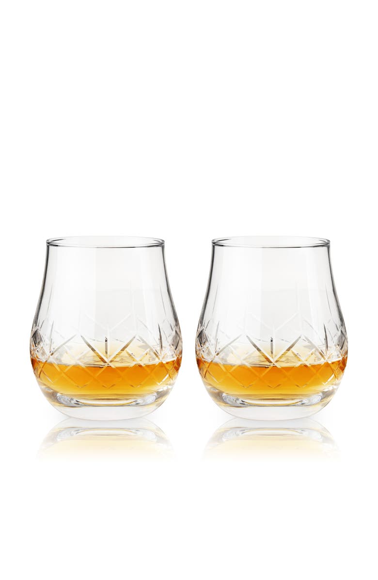 Viski Admiral Crystal Heavyweight Bourbon Glasses Set of 2, Alternate, color, Clear