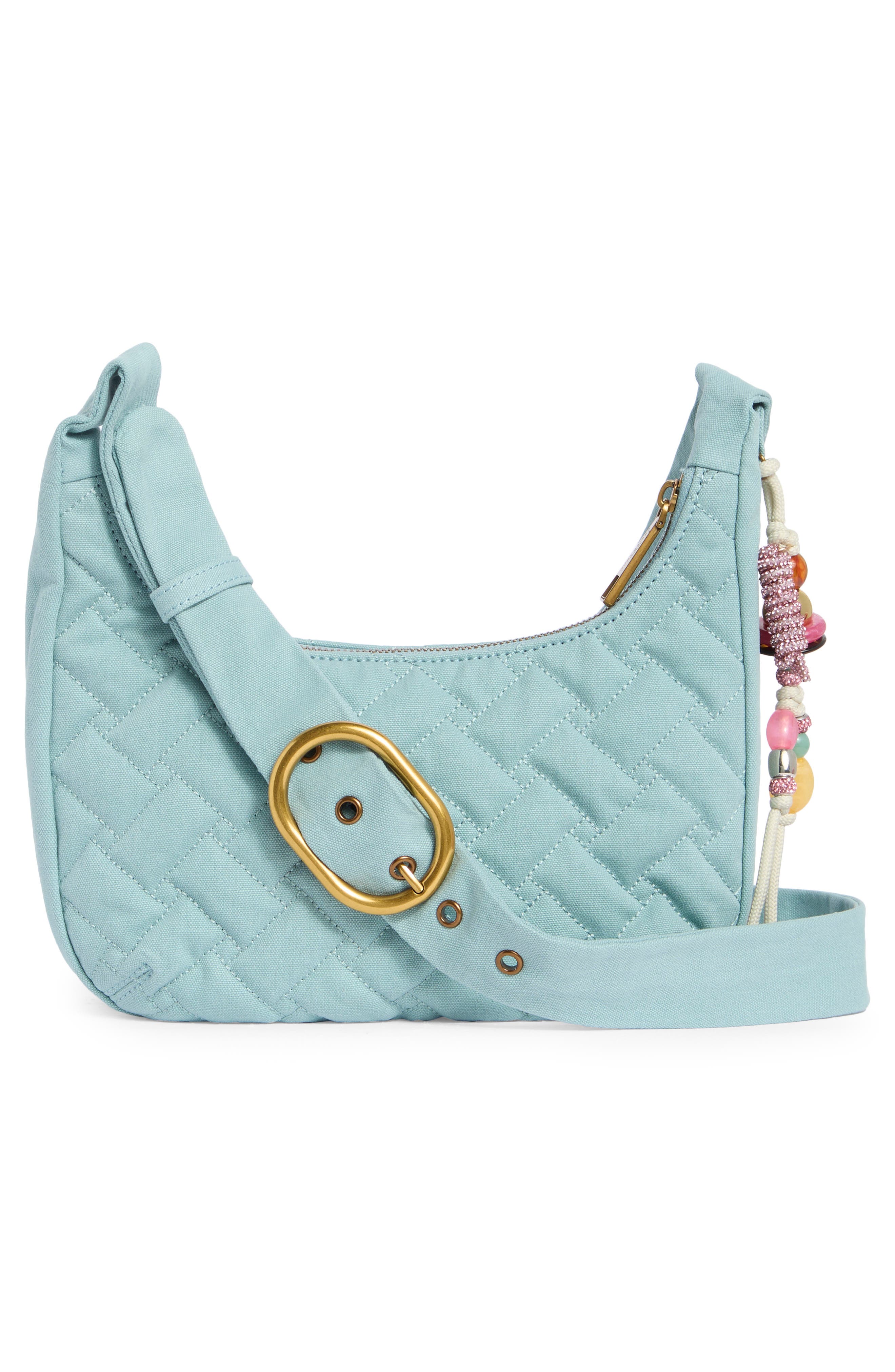 KG Kurt Geiger Angel Quilted Hobo Shoulder Bag, Alternate, color, Light/ Pastel Blue