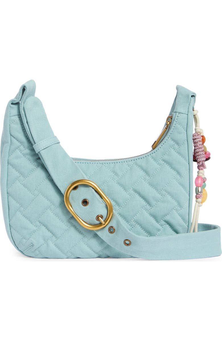 KG Kurt Geiger Angel Quilted Hobo Shoulder Bag, Alternate, color, Light/ Pastel Blue