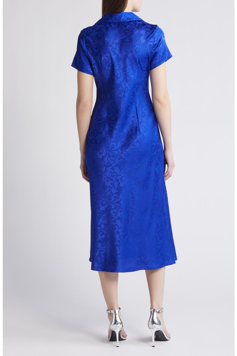 Jacquard A-Line Midi Dress, Alternate, color, DEEP COBALT