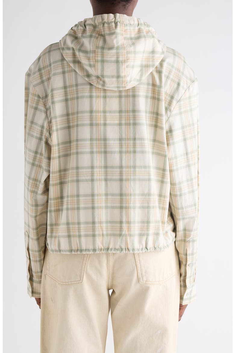 Check Organic Cotton Hooded Jacket, Alternate, color, GREEN/ ORANGE