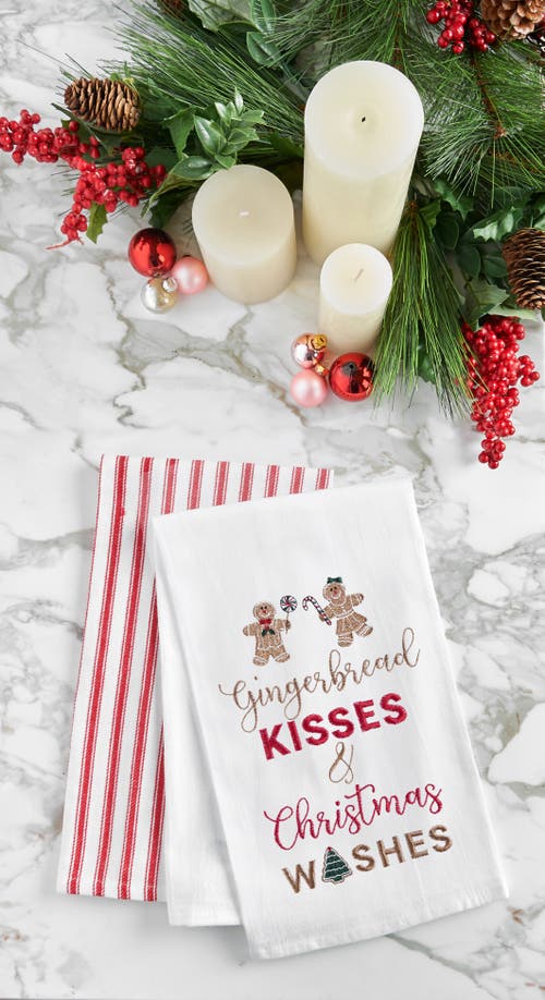 C & F Home C&f Home "gingerbread Kisses And Christmas Wishes" Sentiment With Gingerbread Men Cotton Flour Sack  In Multi