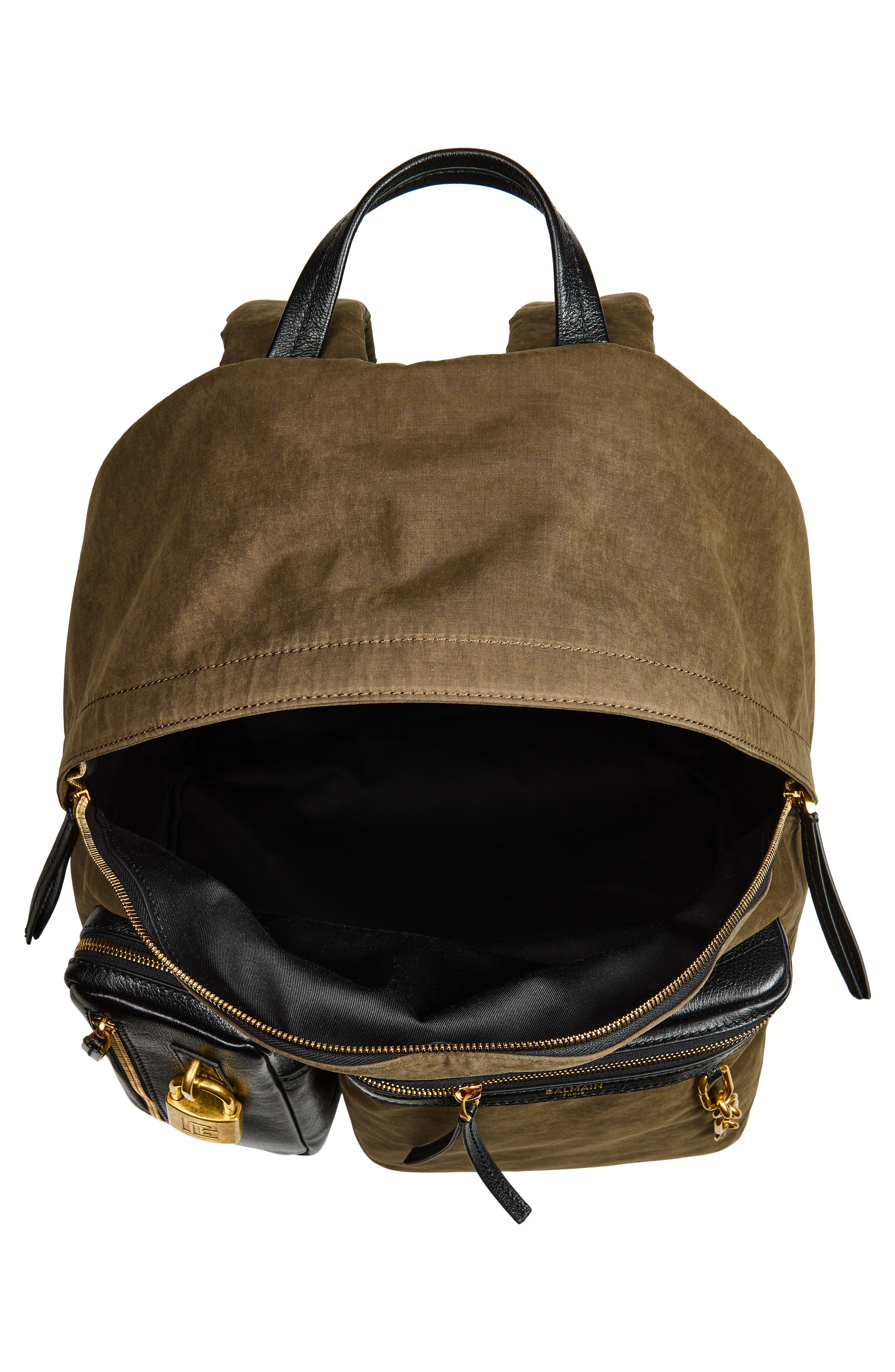 Balmain Pulse Backpack, Alternate, color, Uij Khaki/ Black