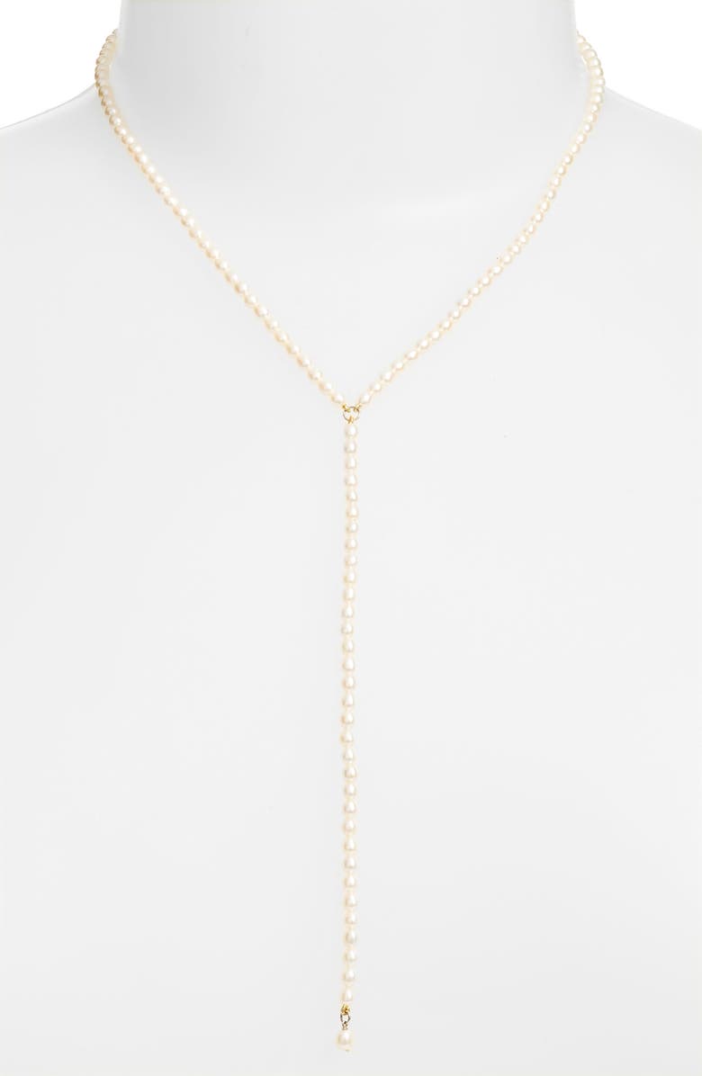 Poppy Finch Keshi Pearl Y-Necklace, Main, color,