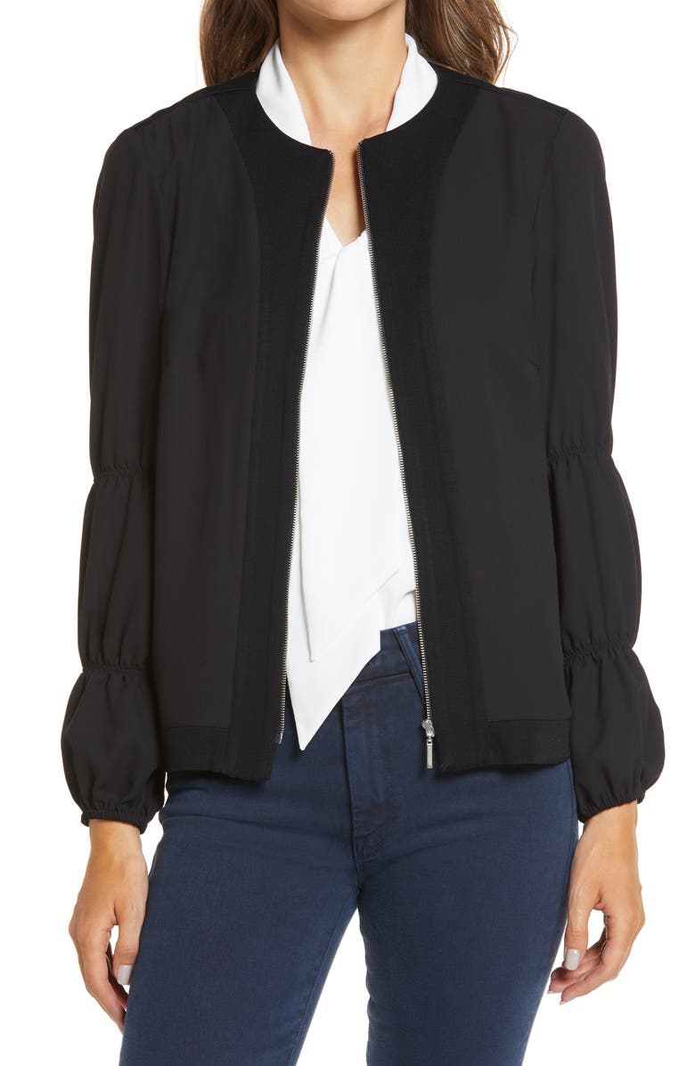 Ming Wang Front Zip Knit Jacket, Main, color,