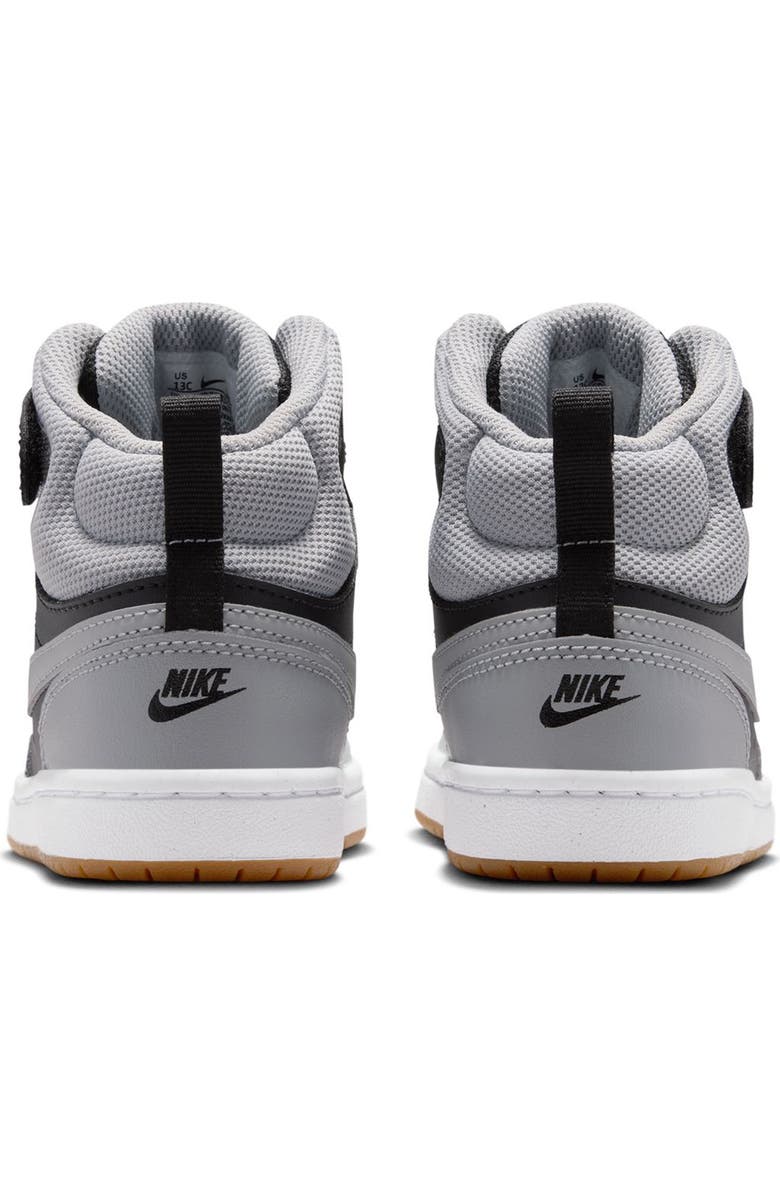 Nike Kids' Court Borough Mid 2 Basketball Shoe, Alternate, color, 016 Black/Ltskgy