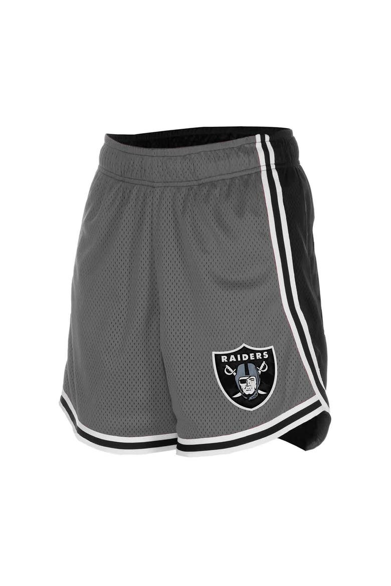 Women's New Era Silver/Black Las Vegas Raiders Sport Classics Mesh Shorts, Alternate, color, Silver