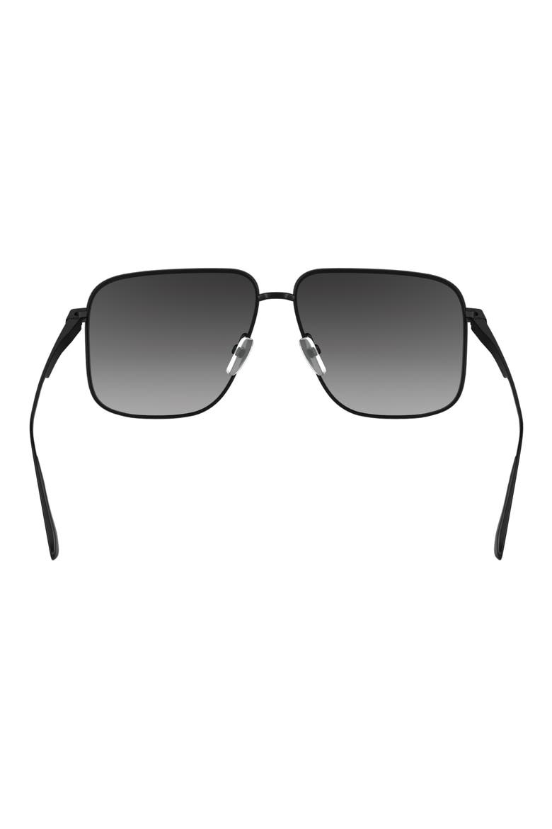 V Line 57mm Gradient Aviator Sunglasses, Alternate, color, MATTE BLACK