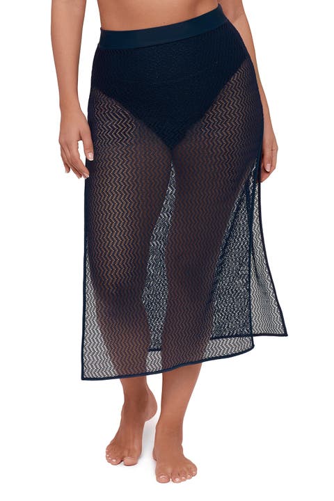 Side Slit Crochet Coverup Skirt