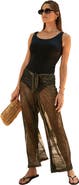 Swim 365 Metallic Crinkle Cover-Up Pants