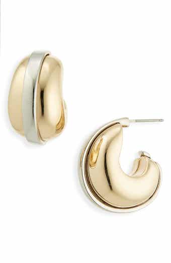 Cara Chunky Two-Tone Hoop Earrings