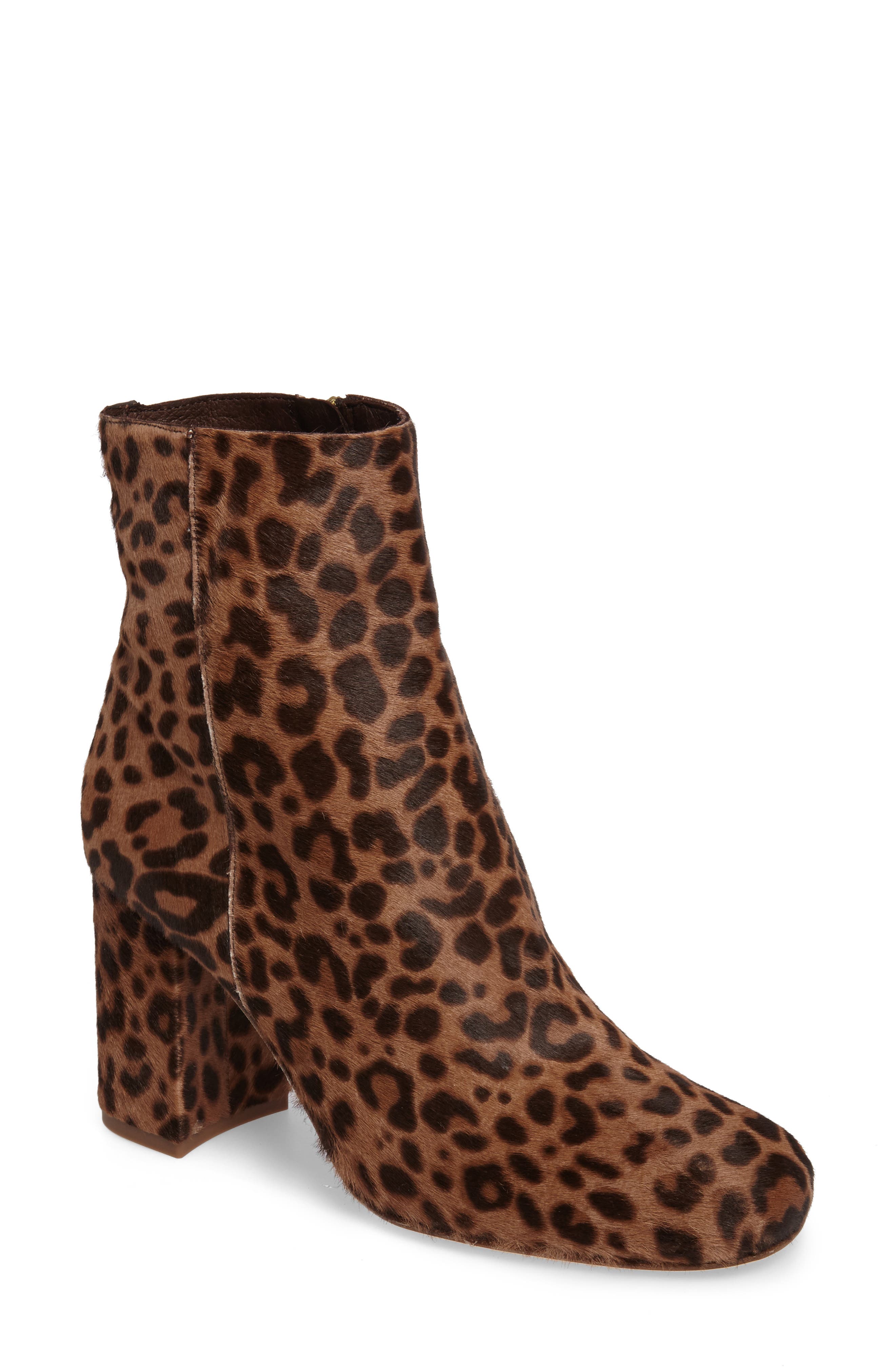 Spencer Genuine Calf Hair Bootie, Main, color, CAMEL BLACK CALF HAIR