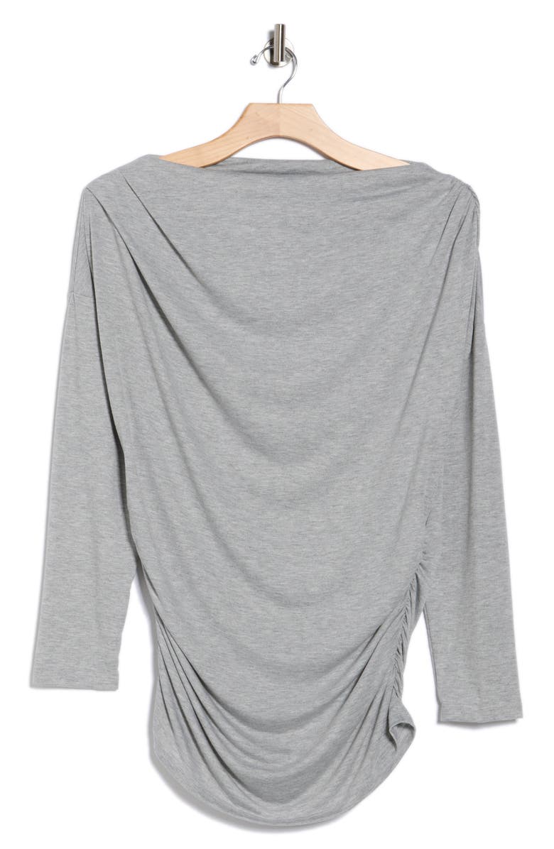Renee C Off-the-Shoulder Knit Top, Alternate, color, Heather Grey