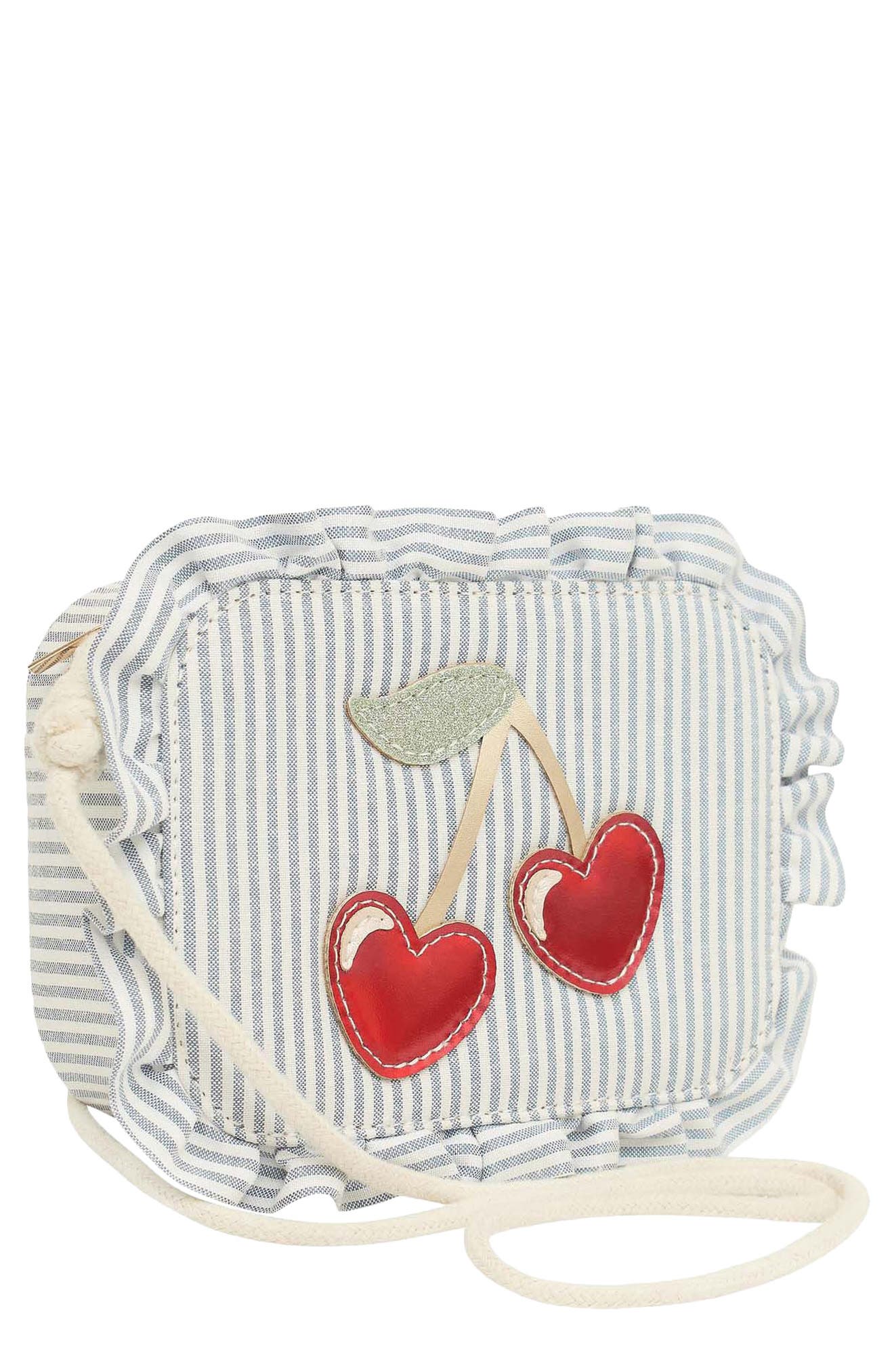 Mimi & Lula Kids' Striped Cherry Bag, Main, color, Light Pastel Blue