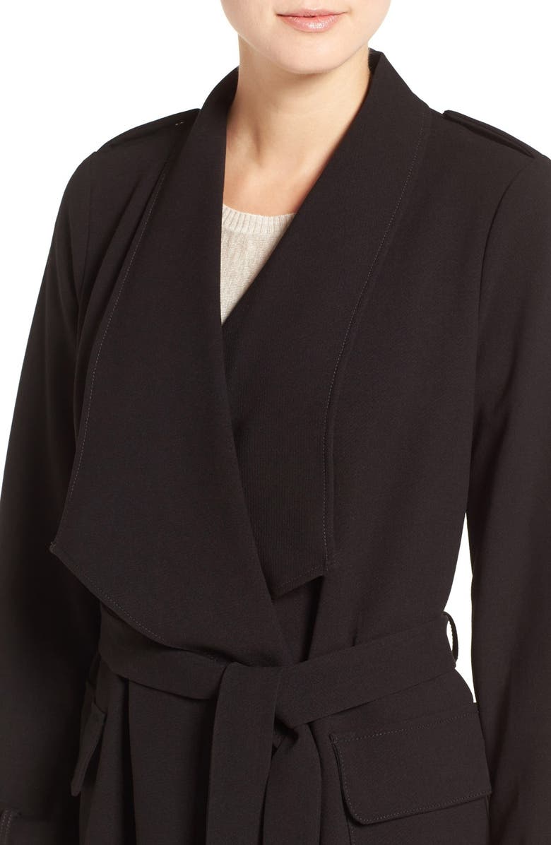 Eliza J Drape Front Water Repellent Wrap Trench Coat, Alternate, color, 