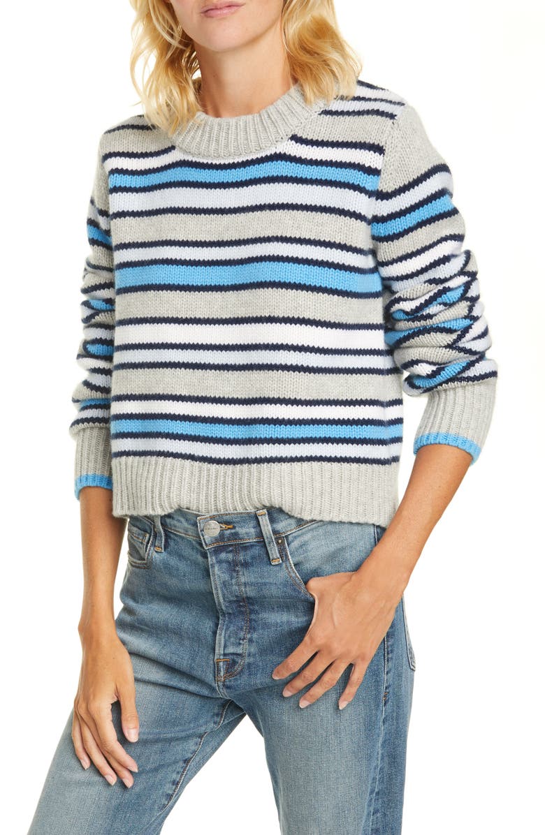 La Ligne Mini Marin Stripe Wool & Cashmere Sweater, Main, color, 