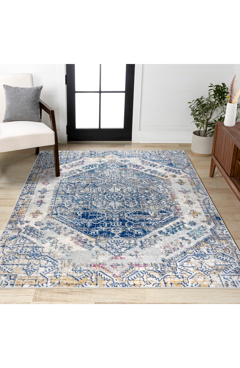 JONATHAN Y Modern Persian Boho Vintage Area Rug, Alternate, color, Cream/Blue