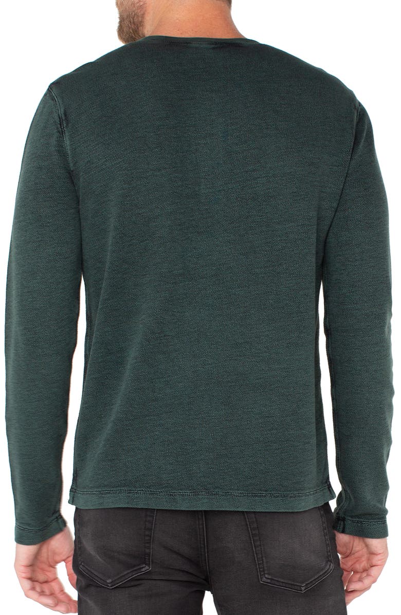 Liverpool Los Angeles Faded Cotton Henley, Alternate, color, Spruce/ Black Multi