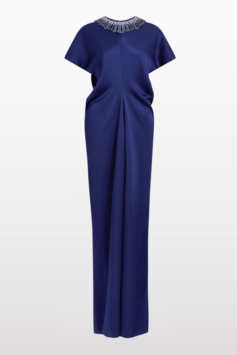 Novak Embellished-Collar Maxi Dress, Main, color, Abyss Blue