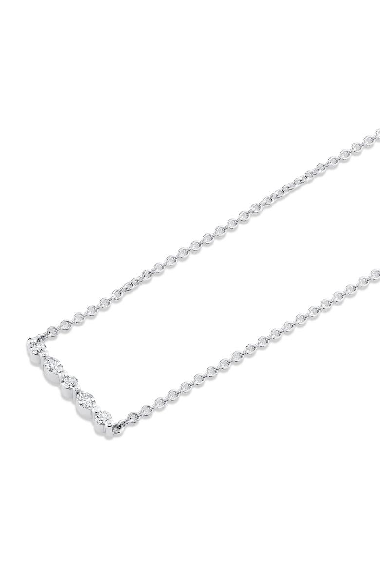 Mini Montage Marquise and Round Cut Diamond Bar Necklace, Alternate, color, 18K Yellow Gold
