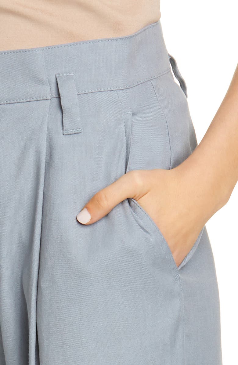 Brunello Cucinelli Pleated Stretch Linen & Cotton Pants, Alternate, color, 