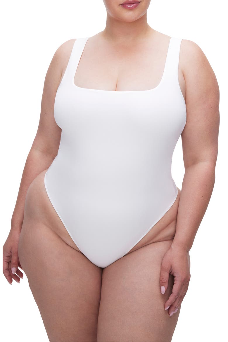 Sculpting Modern Tank Bodysuit, Alternate, color, WHITE001