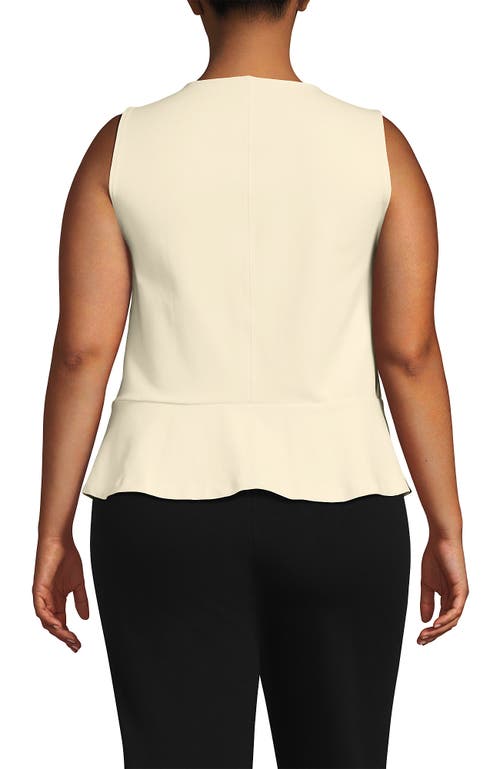 Lands' End Sleeveless Starfish Peplum Top In Neutral
