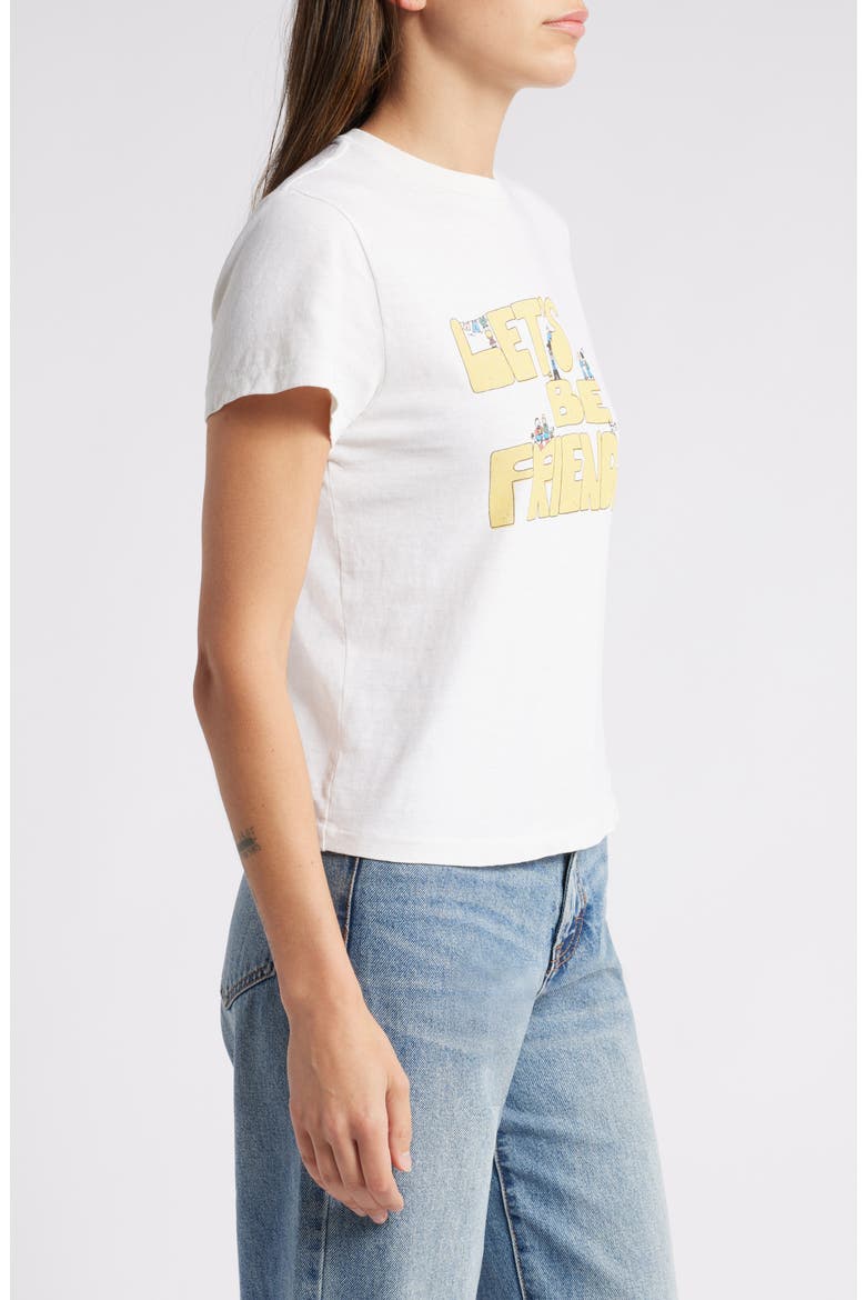 Let's Be Friends Cotton Graphic T-Shirt, Alternate, color, VINTAGE WHITE