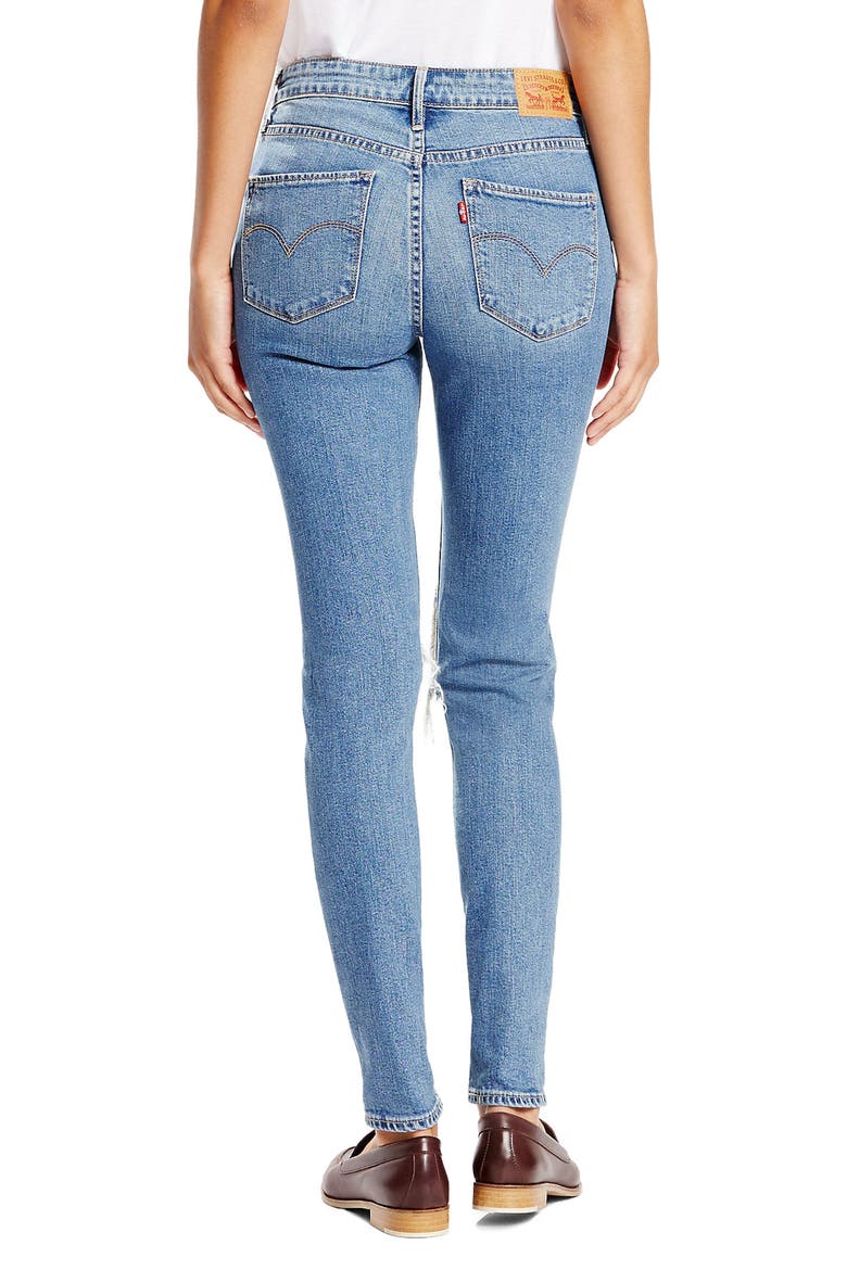 Levi's® 721 Ripped High Waist Skinny Jeans, Alternate, color, RUGGED INDIGO