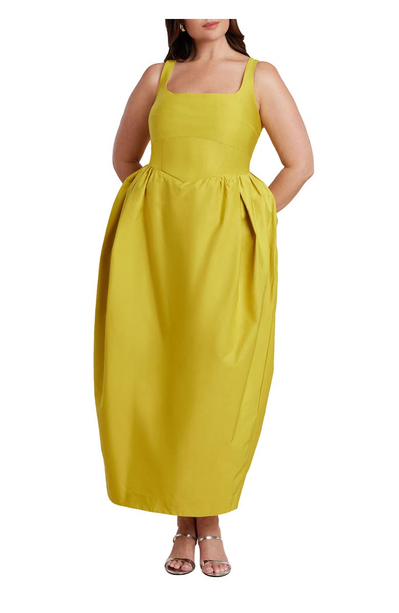 ELOQUII Pleated Tank Gown, Main, color, 