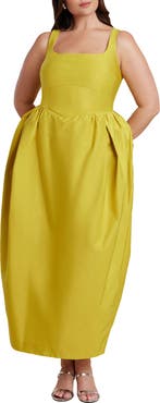 ELOQUII Pleated Tank Gown