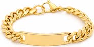 STEELTIME Men's 18k Gold Plated ID Curb Chain Bracelet
