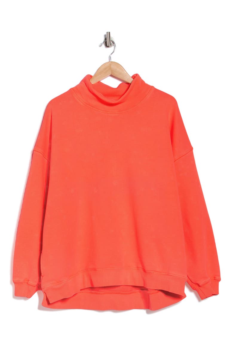 A Cut Above Mock Neck Sweatshirt, Alternate, color, CORAL