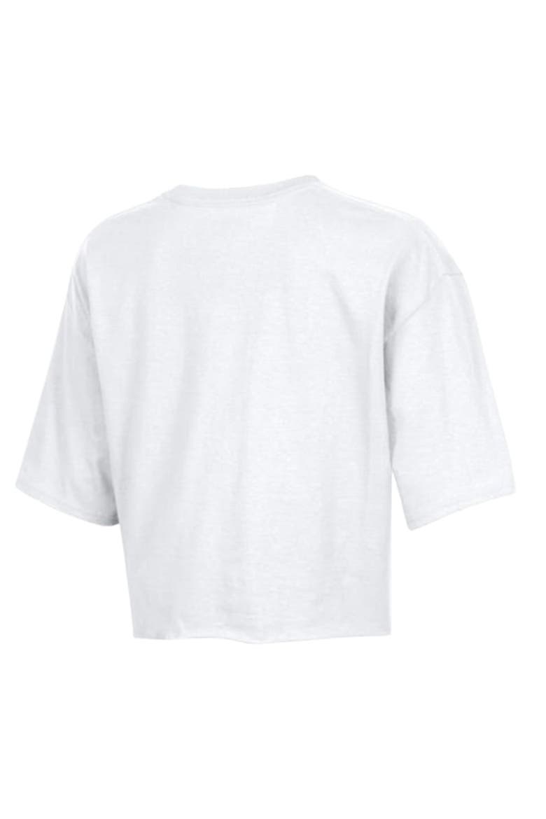 Women's Champion  White Chicago Cubs Boyfriend Cropped Americana T-Shirt, Alternate, color, White