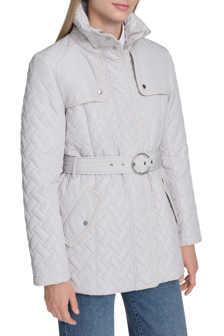 Signature Quilted Coat, Alternate, color, LIGHT GREY