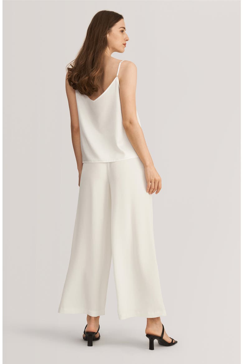 V Neckline Silk Camisole with Spaghetti Straps, Alternate, color, Ivory